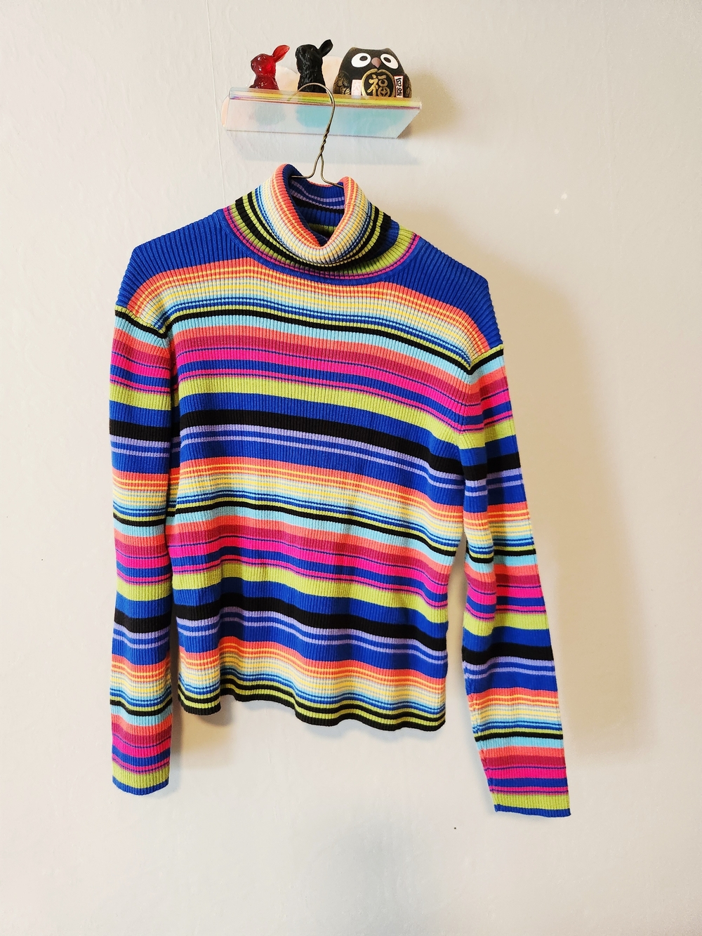 Harve Benard Multicolor Striped Turtleneck Sweater